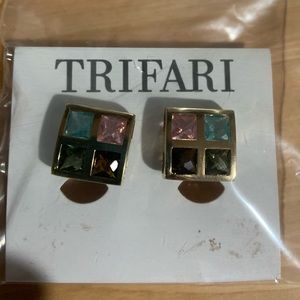 Trifari clip earrings